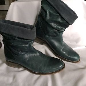 Cellini Handmade Leather Boots Teal Size 40 EUC
